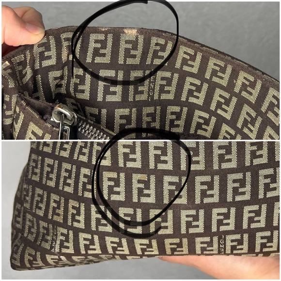 ✨✨✨✨SOLD✨✨✨✨ Fendi Roma Zucchino Authentic RARE Small Canvas Brown Beige Purse - Picture 5 of 10